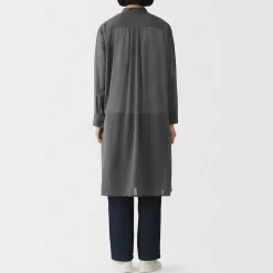New Muji Vestido camisero de algodón orgánico de alta torsión para mujer