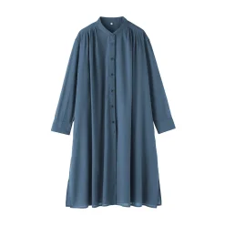New Muji Vestido camisero de algodón orgánico de alta torsión para mujer