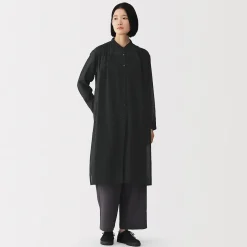 New Muji Vestido camisero de algodón orgánico de alta torsión para mujer