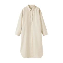 Outlet Muji Vestido camisero ligero de sagra y mezcla de kapok para mujer Blanco Natural