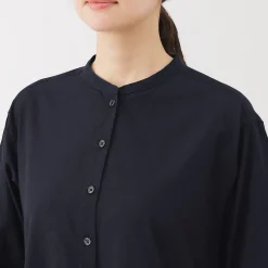 Sale Muji Vestido camisero midi de gasa de algodón para mujer