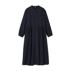 Sale Muji Vestido camisero midi de gasa de algodón para mujer