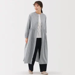 Sale Muji Vestido camisero midi de gasa de algodón para mujer