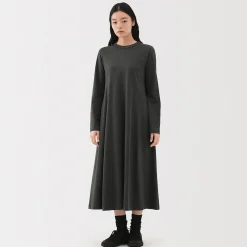 Muji Vestido de algodón y yak para mujer