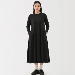 Muji Vestido de algodón y yak para mujer