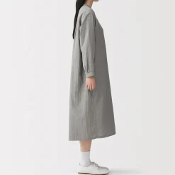 New Muji Vestido de gasa doble y mezcla de kapok para mujer