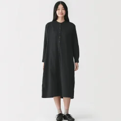 New Muji Vestido de gasa doble y mezcla de kapok para mujer