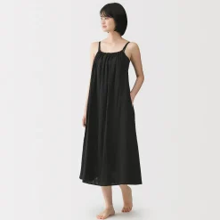 Hot Muji Vestido top de doble gasa con puntos dobby para mujer
